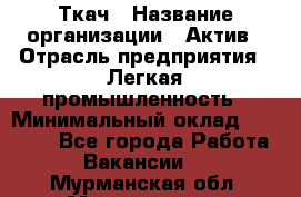 Ткач › Название организации ­ Актив › Отрасль предприятия ­ Легкая промышленность › Минимальный оклад ­ 35 000 - Все города Работа » Вакансии   . Мурманская обл.,Мончегорск г.